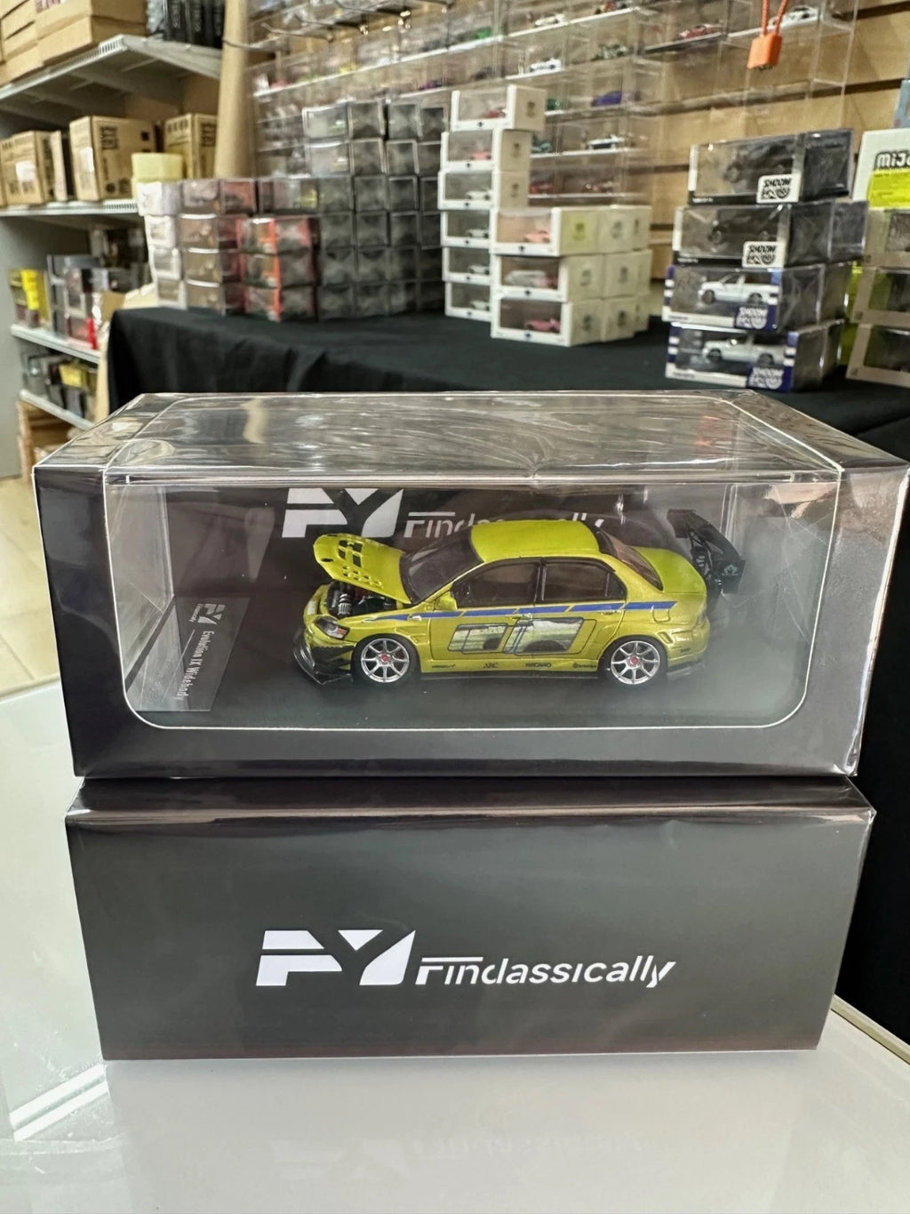 MITSUBISHI LANCER EVO 9 HOOD OPENS FAST & FURIOUS 1/64 CAR BY FINDCLASSICALLY FY