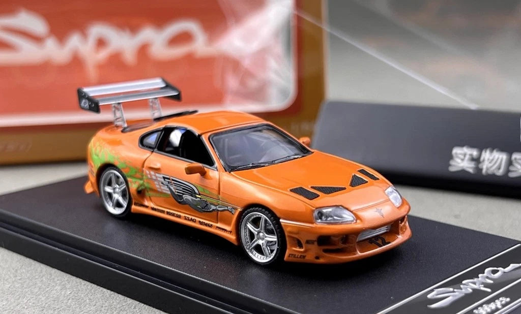 AL FS 1:64 Orange Supra A80 Convertible – Diecast Sports Car Model